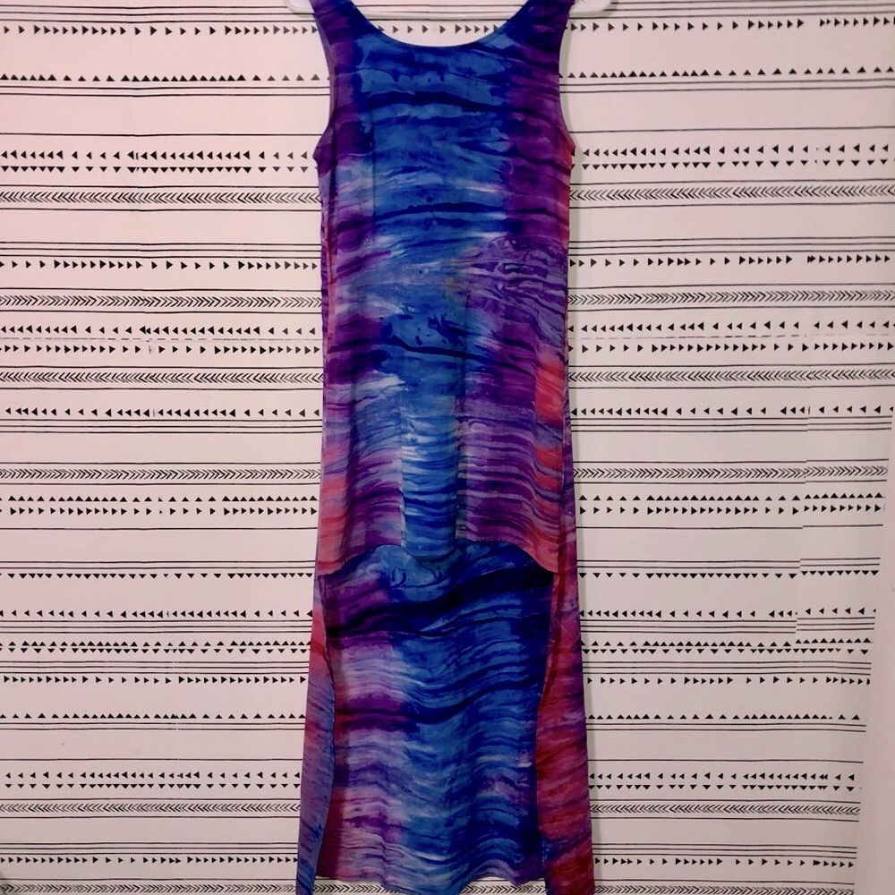 LF!! Tie dye mini dress with back train